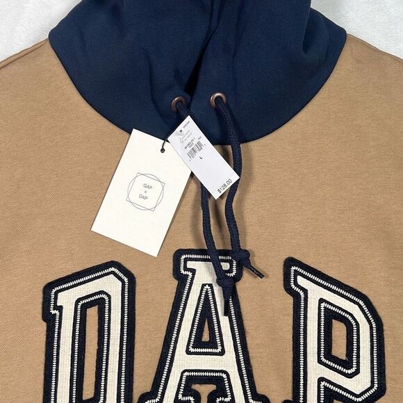 GAP x Dapper Dan DAP Logo Limited Edition Brown Hoodie Pullover Men Size Large - Picture 2 of 9